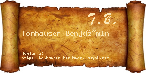 Tonhauser Benjámin névjegykártya